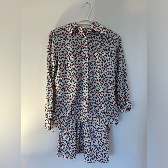 Vintage Mondi Cherry Long Sleeve Blouse and Pleated Skirt - Picture 12 of 16